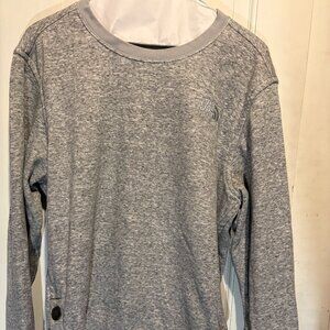 Cozy Grey North Face Sweatshirt with 3-button closure at the bottom - Large